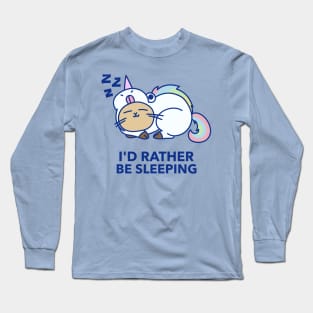 Cat Design- Sleeping Unicorn Long Sleeve T-Shirt